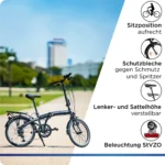 Zündapp ZF20 Speed Folder 20 Zoll Klapprad Faltrad Stadtrad Fahrrad faltbar Klappfahrrad StVZO – Image 5