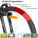 Hiland 26 Zoll Damen Mountainbike, 18-Gang Schaltung, Mountainbike mit V-Bremsen, Robustes MTB für Frauen Studenten-Pendlerfahrrad, Weiß – Image 3