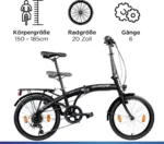 Zündapp ZF20 Speed Folder 20 Zoll Klapprad Faltrad Stadtrad Fahrrad faltbar Klappfahrrad StVZO – Image 3