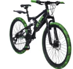 WYNN Mountainbike Fully 26 Zoll FLY1.0 schwarz-grün Rahmenhöhe 46 cm Damen Herren 21 Gänge mech. Scheibenbremse – Image 2
