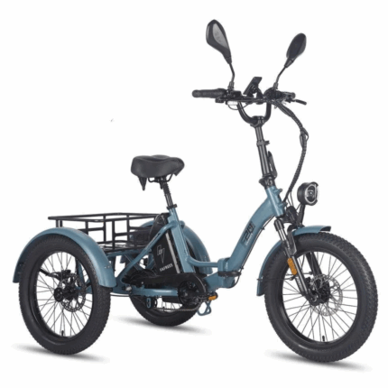 E Bike Dreirad Fat Klapprad E-Bike Lastenfahrrad 20 Zoll 48V 21Ah , Hydraulische Scheibenbremsen Elektrofahrrad, Elektro Lastenfahrrad 180kg Blau