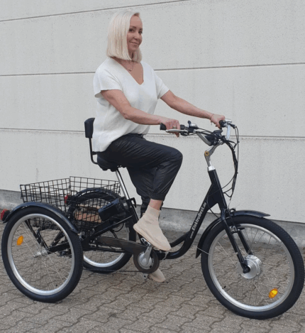 Elektro Therapierad Gleichgewichtsproblem Lösung 24 Zoll ElektroDreirad Klapprad Rucklehne PEDELEC 250W bis 25km/h