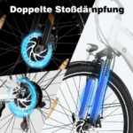 HITWAY E-Bike 28 Zoll Elektrofahrrad, Pedelec 36V/13Ah 468 Wh, MTB,7 Gang, 25km/h, Heckmotor, Kettenschaltung, LCD Display, E-Citybike Damen Herren – Image 4