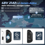 E Bike Dreirad Fat Klapprad E-Bike Lastenfahrrad 20 Zoll 48V 21Ah , Hydraulische Scheibenbremsen Elektrofahrrad, Elektro Lastenfahrrad 180kg Blau – Image 10