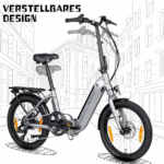 SAXXX Faltrad E-Bike Foldi, 410Wh Akku , 80 km Reichweite, Shimano Nexus 7-Gang, 250 W Hinterradmotor, 20 × 2.3″ CST, mechanische Scheibenbremse, Grau – Image 6