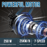 RCB E Bike RK15,Elektrofahrrad 26 Zoll mit 12Ah 36V Lithium-Akku,Elektrofahrrad für Erwachsene für Damen und Herren,7-Gäng,Reichweite bis zu 35-90Km – Image 4