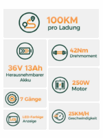 HillMiles E Bike, City E-Bike & E-Hollandrad mit 36V 13Ah Akku bis zu 80-100km, SHIMANO 7-Gang, 250W Motor&25km/h, MileCity1 – Image 5
